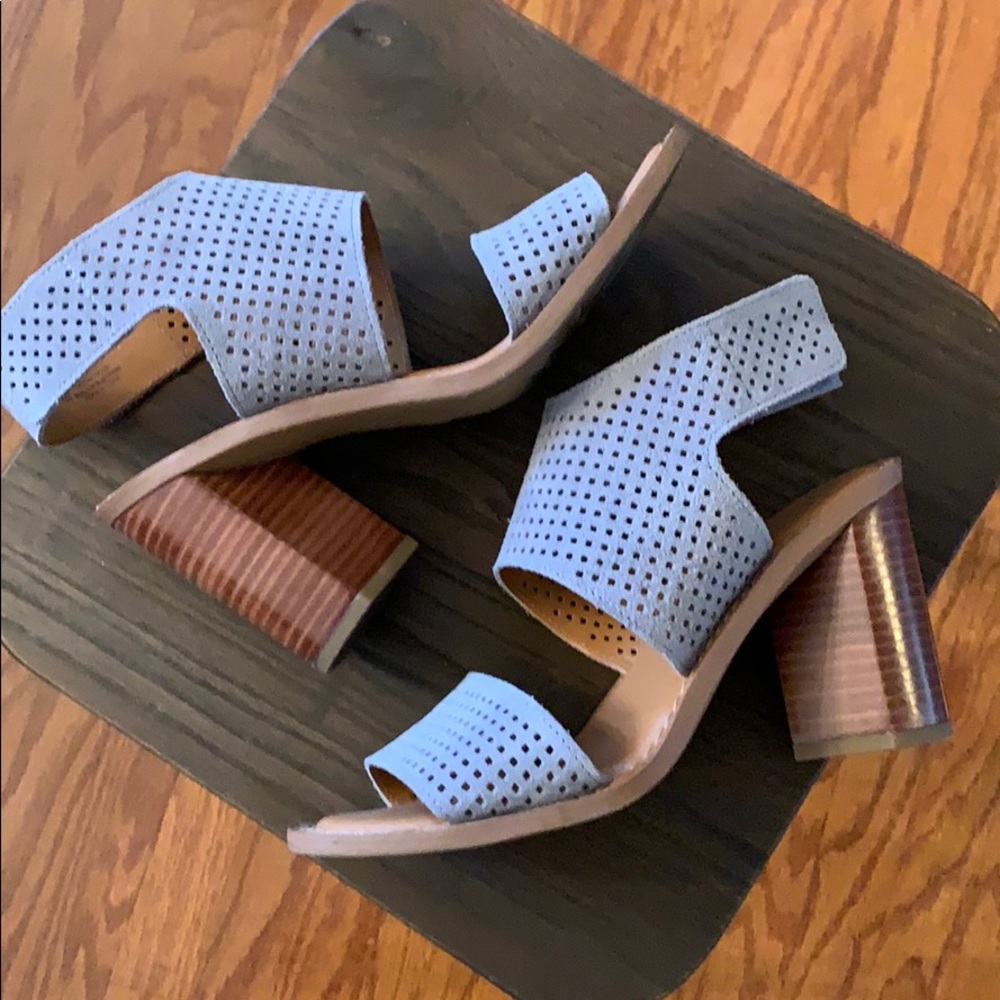 Gray Franco Sarto block heel sandals